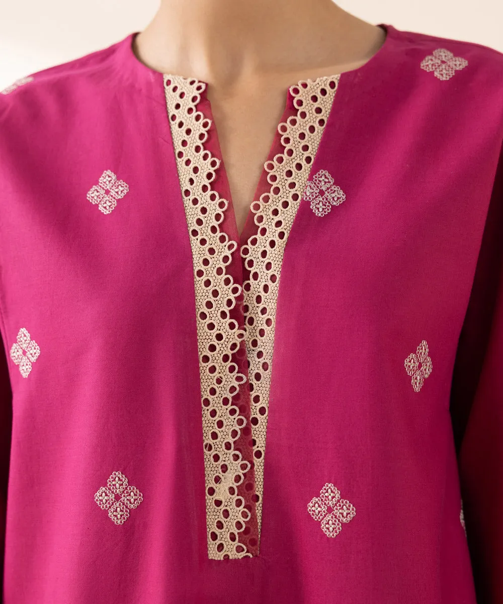 2 Piece - Embroidered Cambric Suit