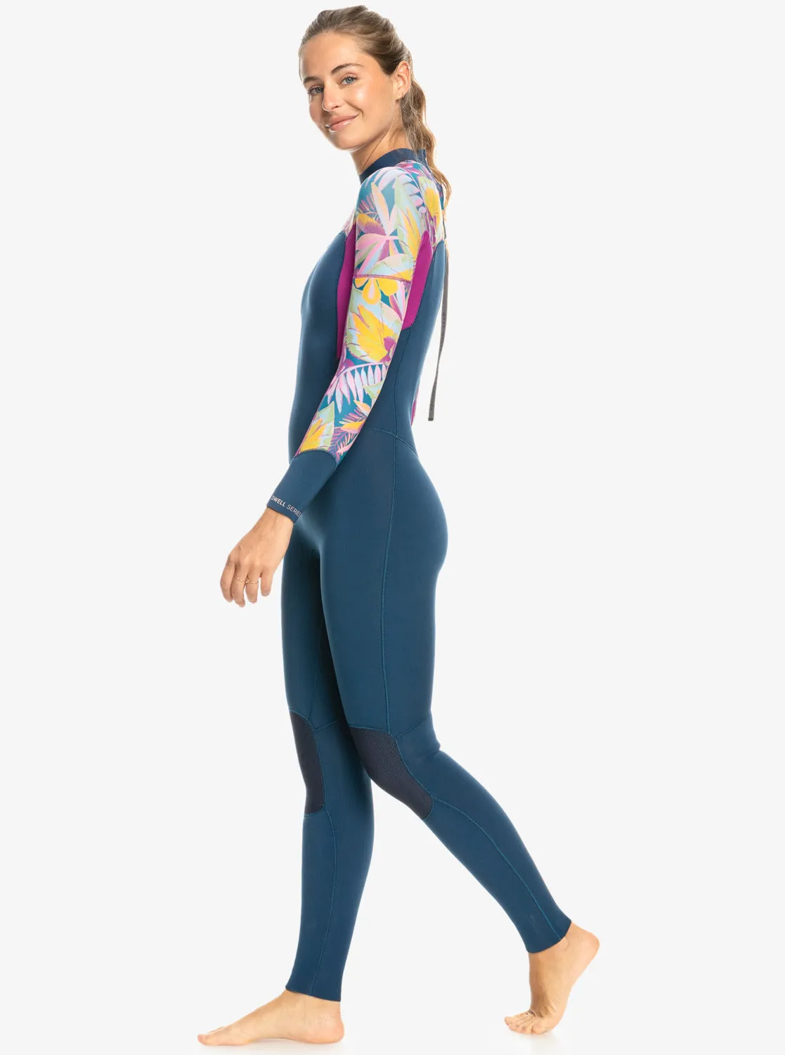4/3mm Swell Series Back Zip Wetsuit - Anthracite Hot Tropics Swim Ax