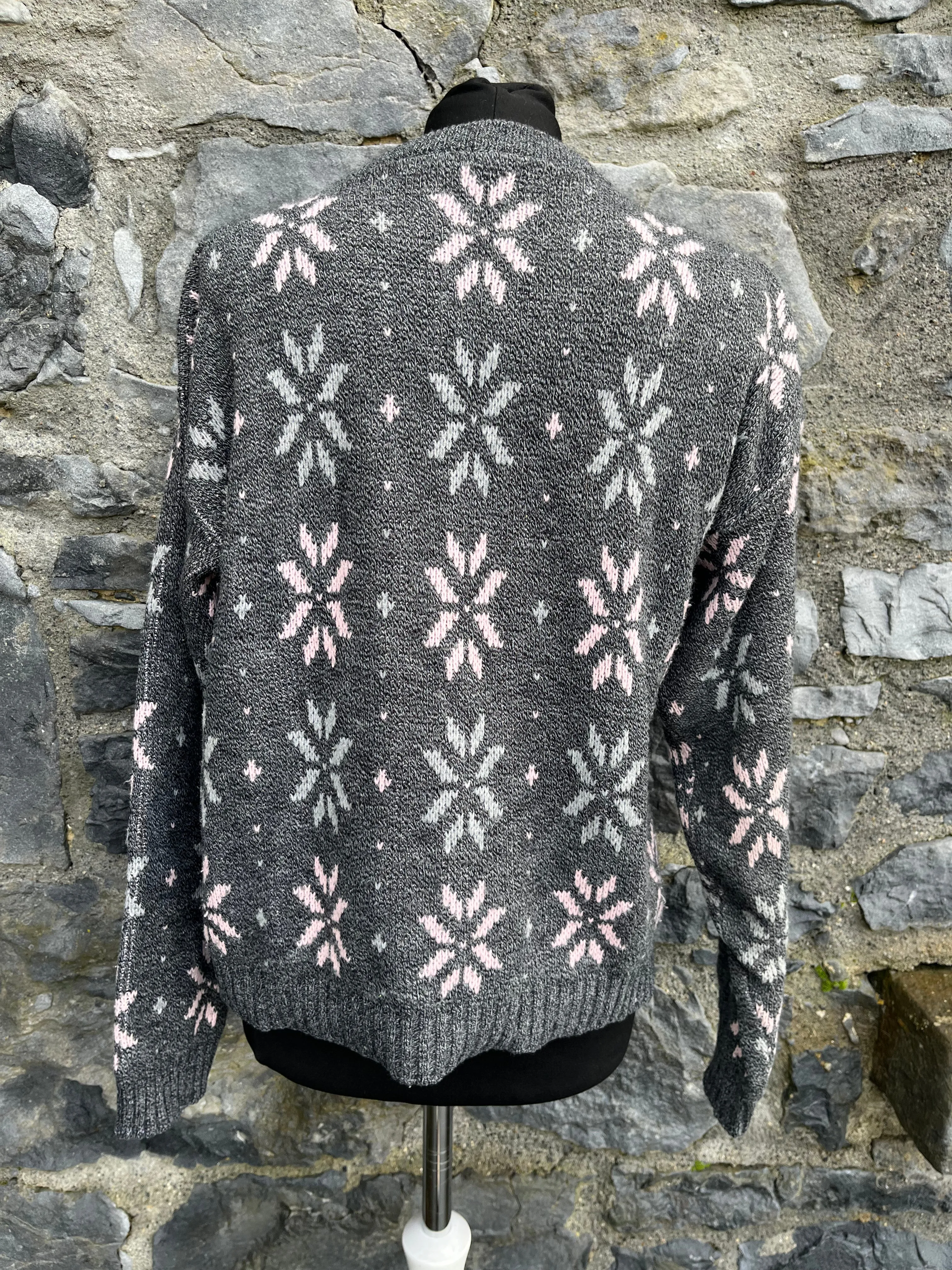 80s grey snowflake jumper uk 12