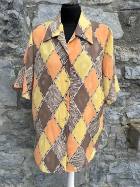 80s orange diamonds shirt uk 12