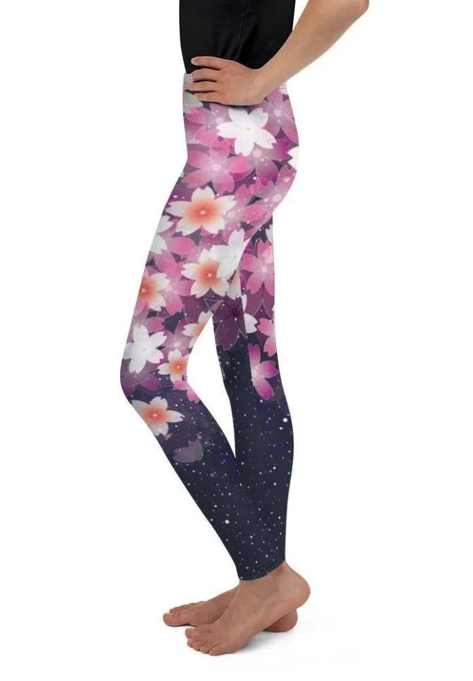 Abstract Flower Youth Leggings