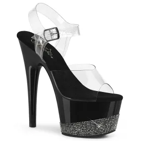 ADORE-708-3 Black Ankle Peep Toe High Heel