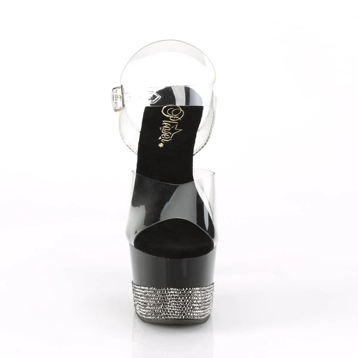 ADORE-708-3 Black Ankle Peep Toe High Heel
