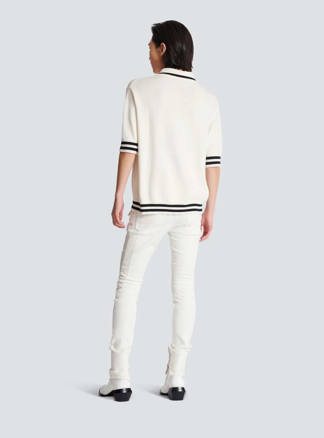 BALMAIN SIGNATURE WOOL POLO
