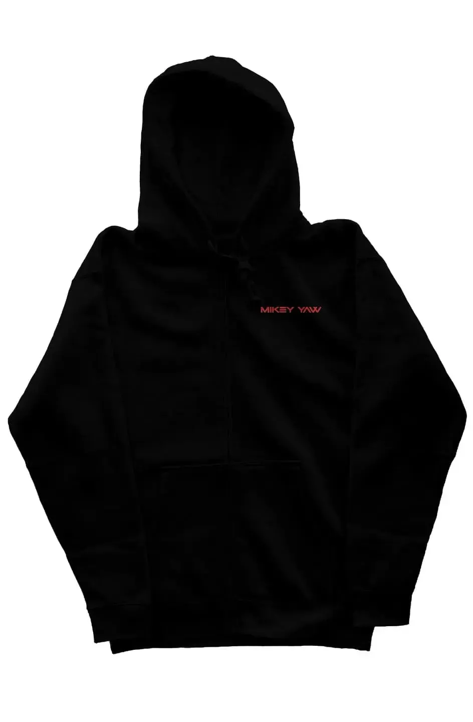 Black Zipper Hoodie with Abstract Image of a Woman