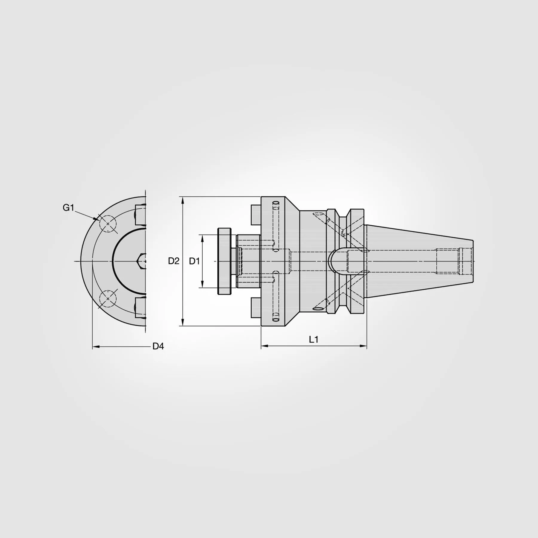 BT40 Steep Taper .750" Shell Mill Adapter (THROUGH COOLANT) 3648659