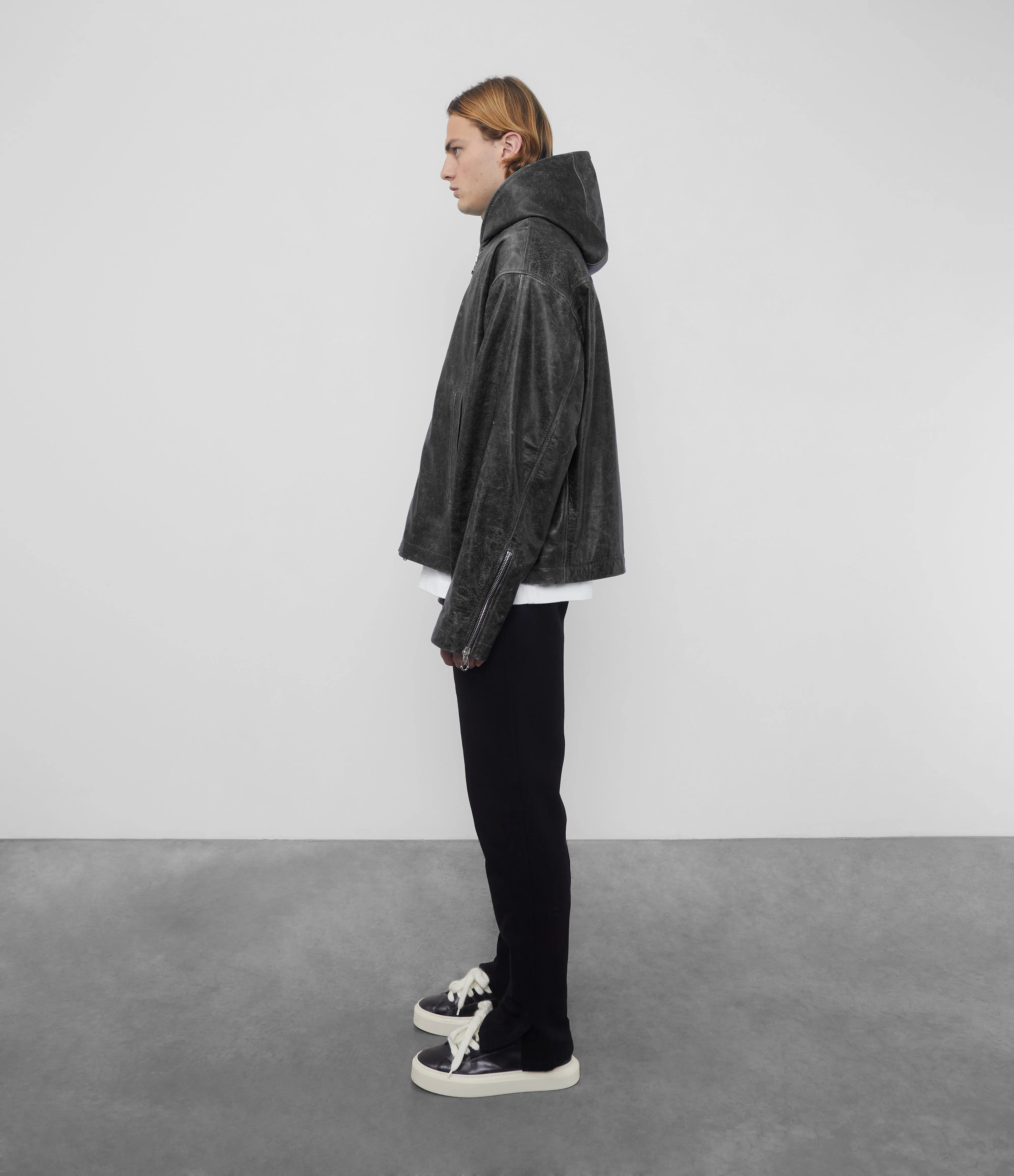 CB HOODED LEATHER JACKET