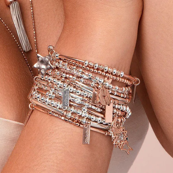 ChloBo Open Star Circle Rose Gold Bead Bracelet