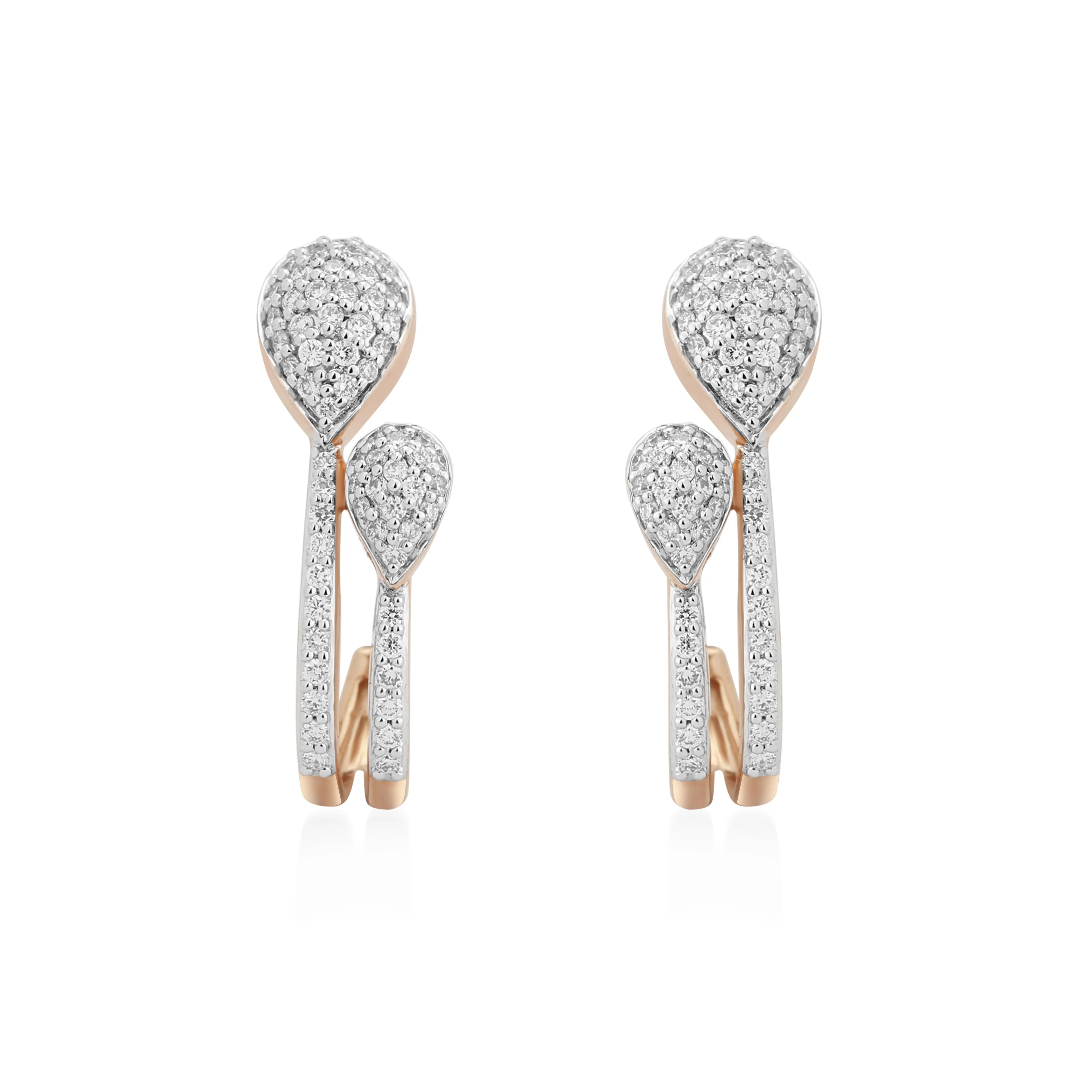 Circled Shooting Star Diamond Earrings