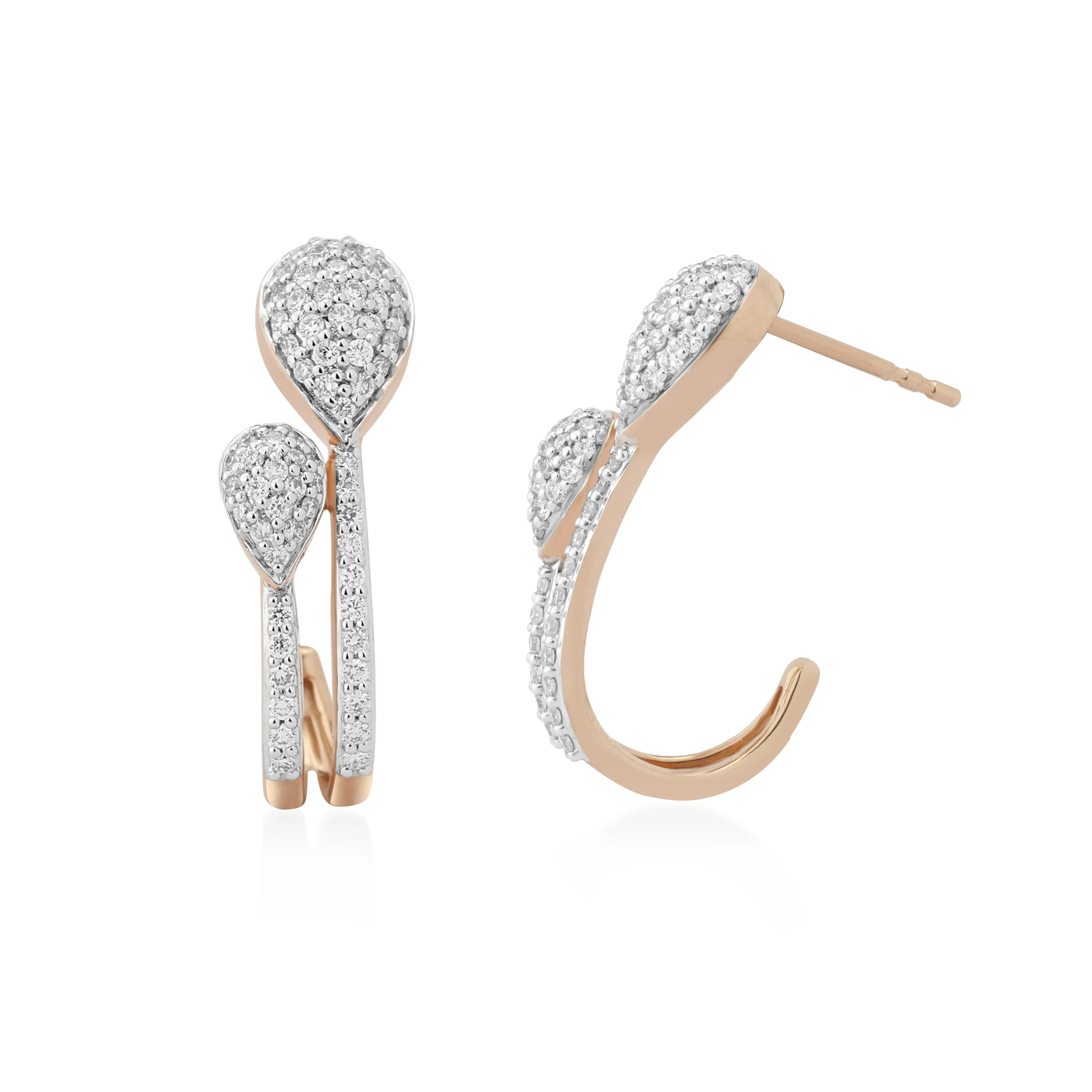 Circled Shooting Star Diamond Earrings