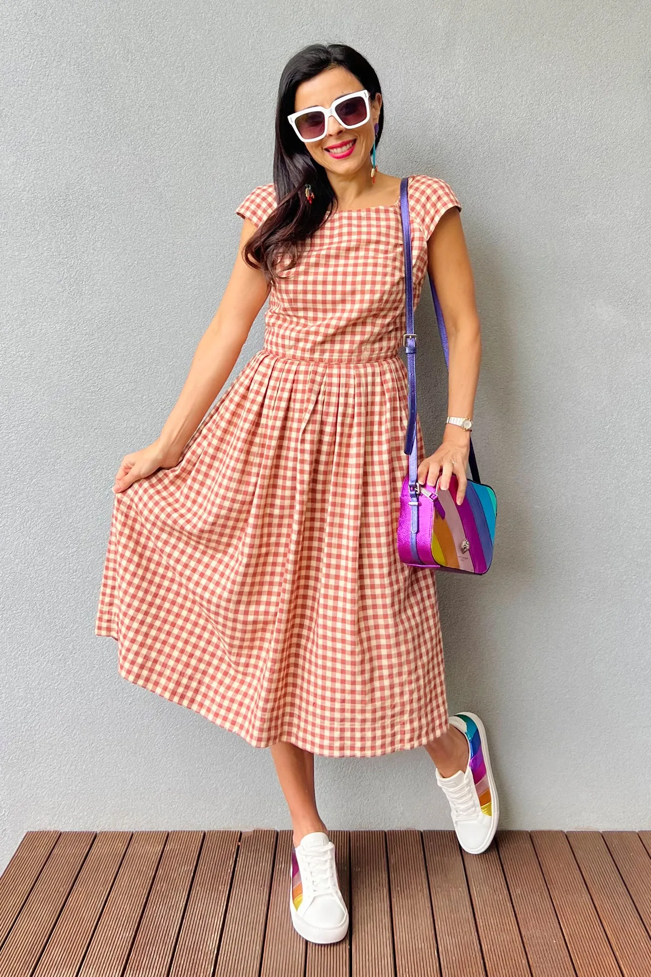 Claudia Amber Check Dress