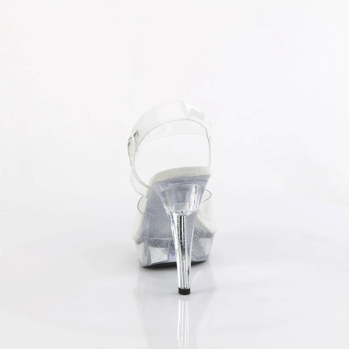 COCKTAIL-508MG Clear Glitter Platform Sandals