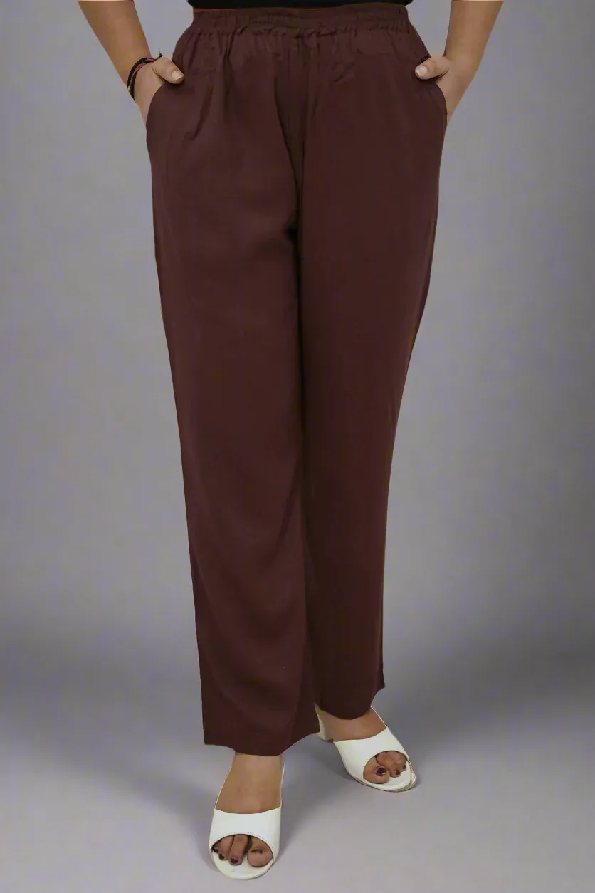 Coffee Brown Rayon Kurti Pant
