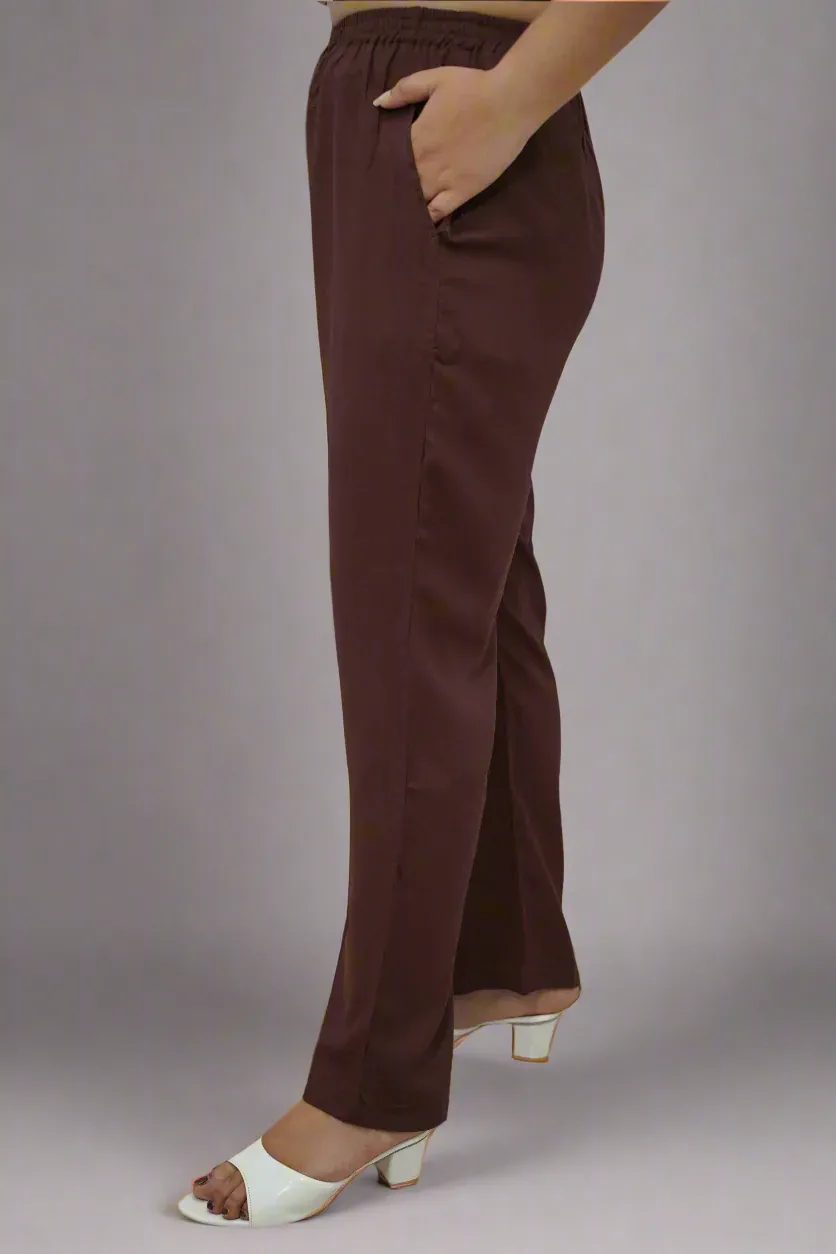 Coffee Brown Rayon Kurti Pant