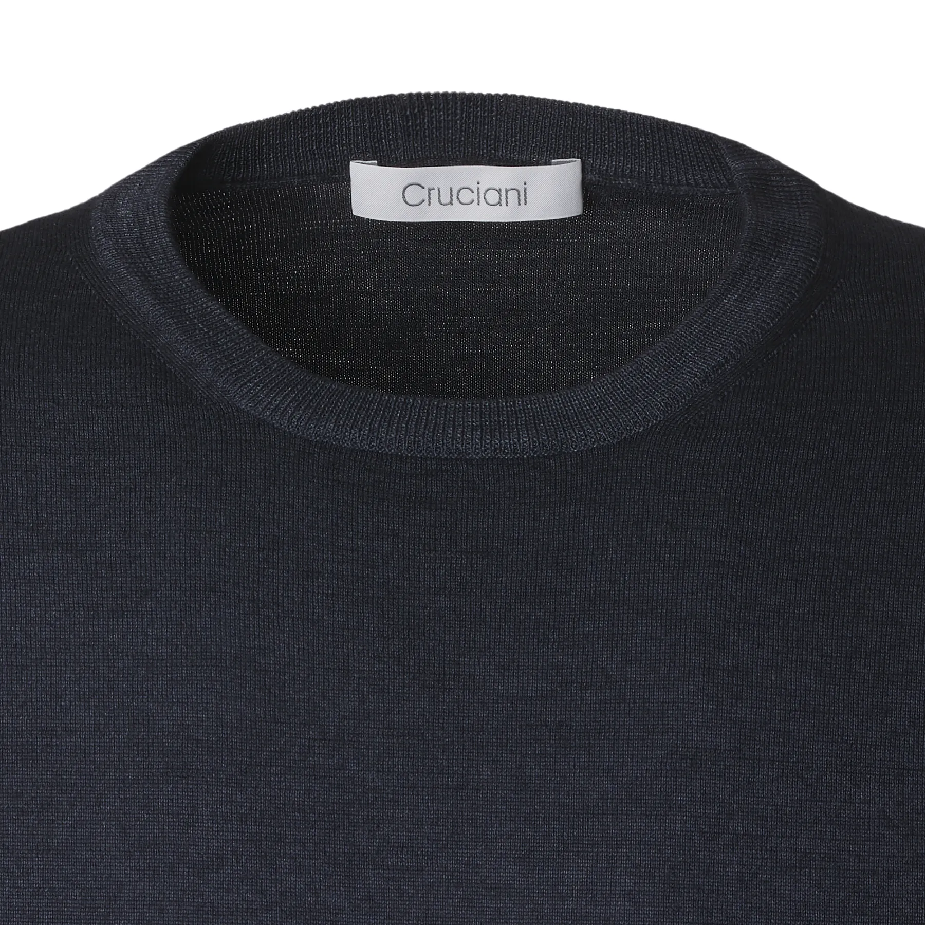 Crew-Neck Wool Sweater in Dark Blue