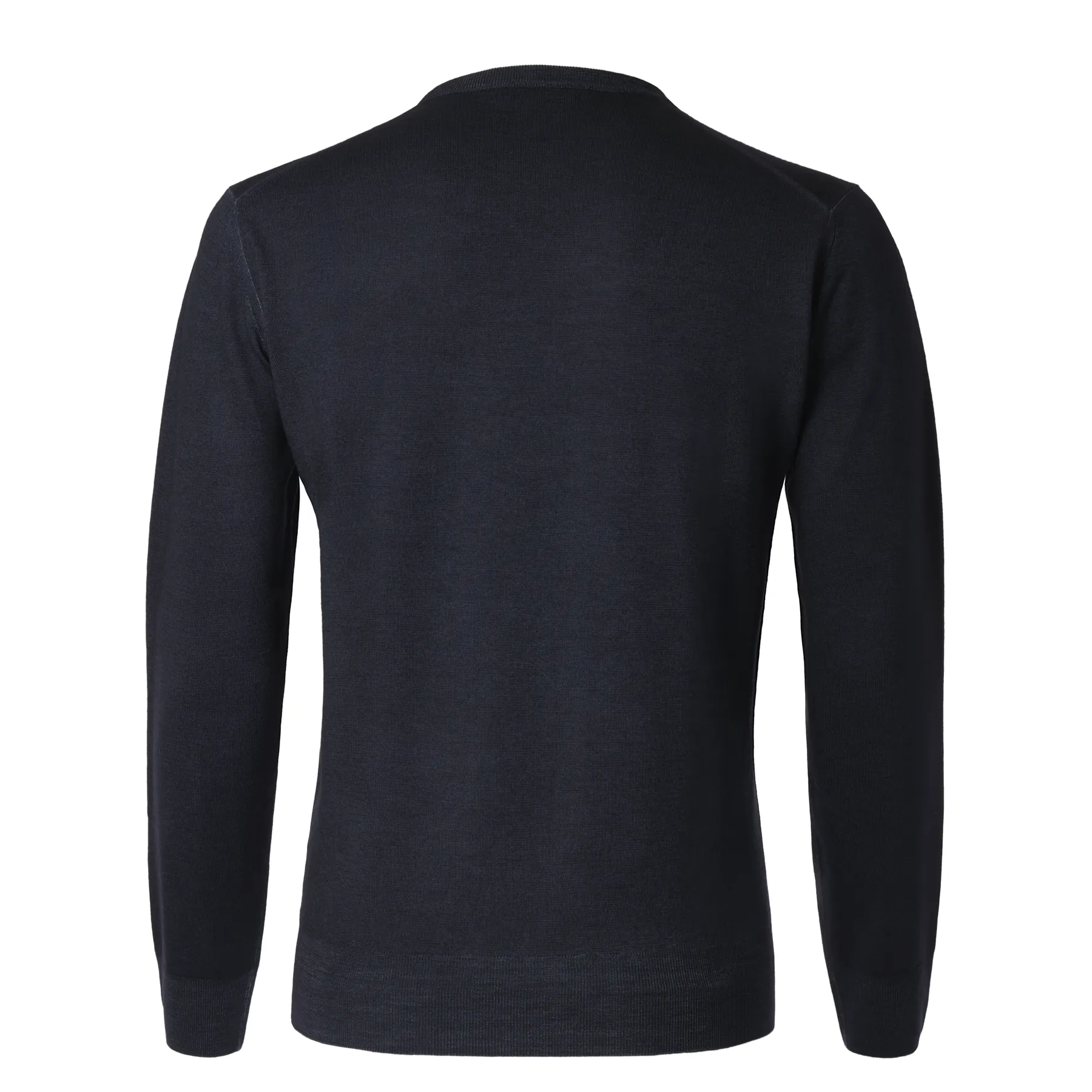 Crew-Neck Wool Sweater in Dark Blue
