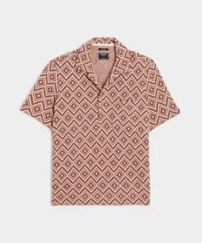 Diamond Slouchy Knit Polo in Vintage Brown