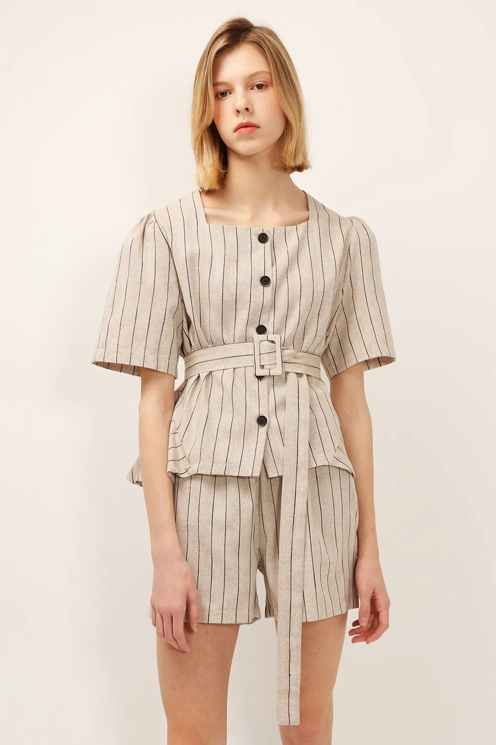 Dorothy Pinstripe Linen 2-Piece Set