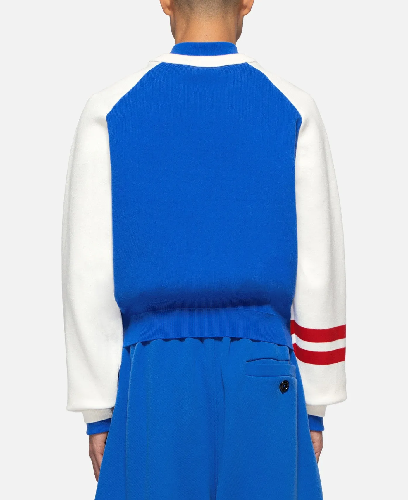 Double V-Neck Sweatshirt (Blue)