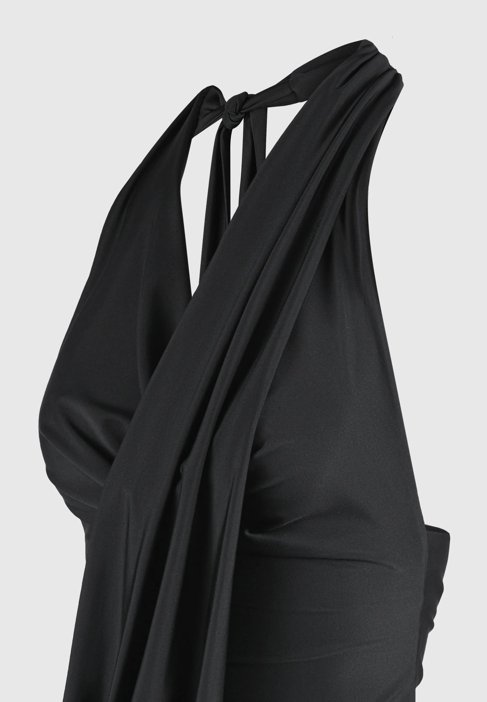 Draped Halterneck Top - Black