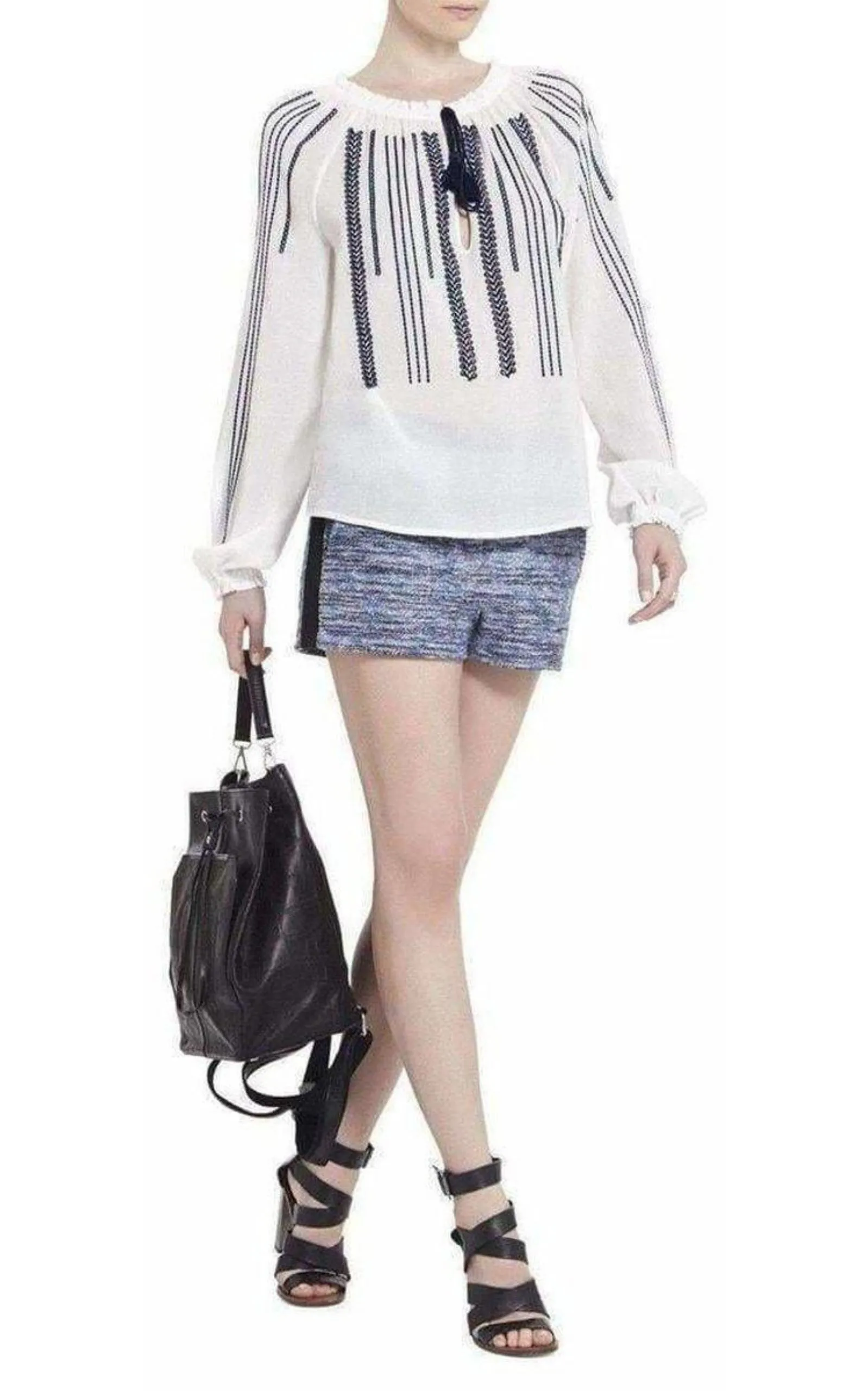 Embroidered Long Sleeve Blouse