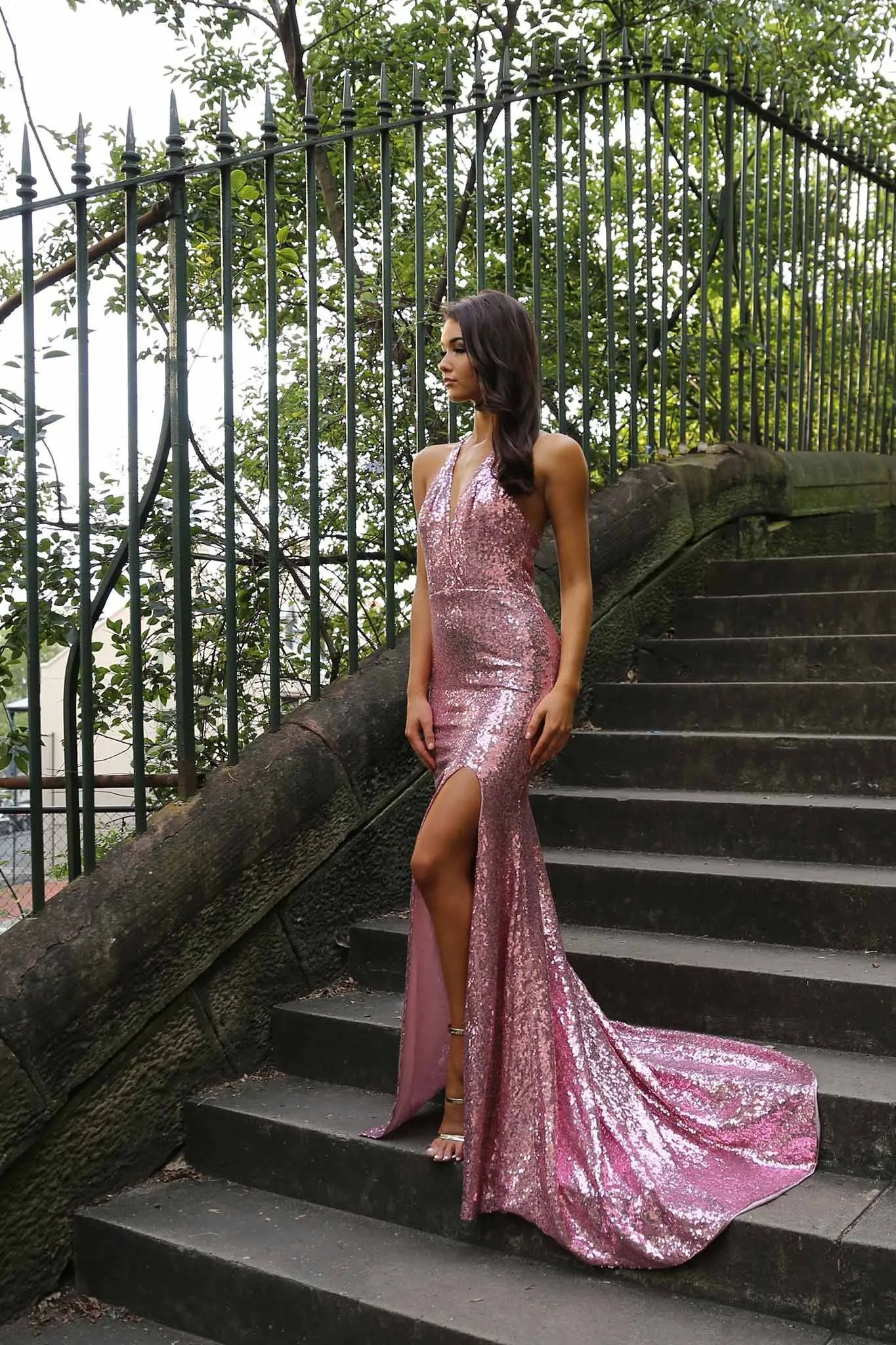 Estellina Gown - Pink Orchid (M & XL - Clearance Sale)