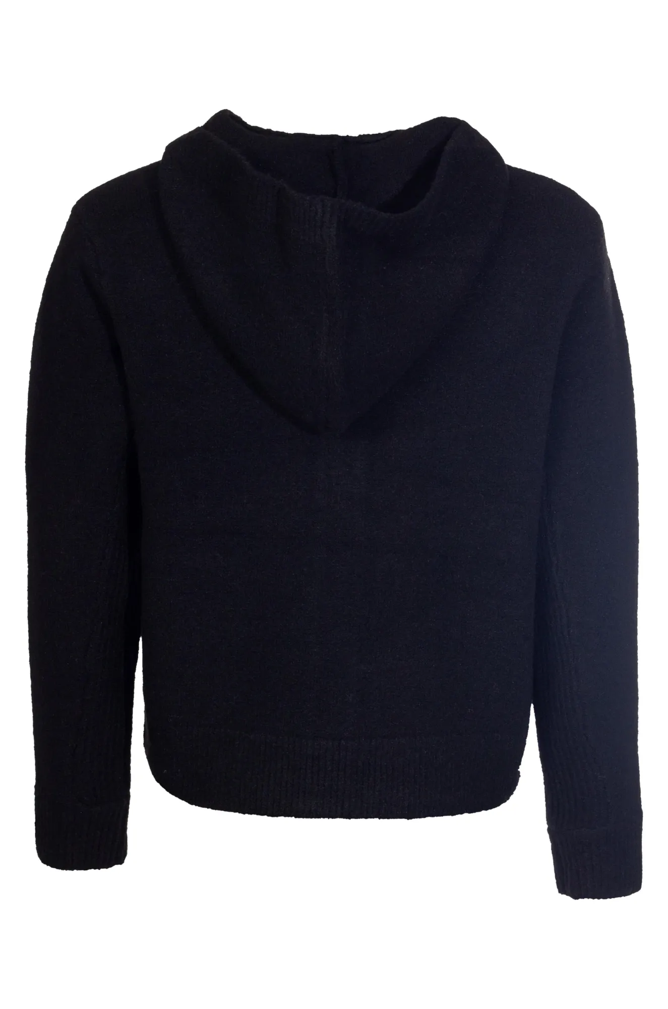 Faux Mohair Blend Jacket with hood | Black | 6861ZZ