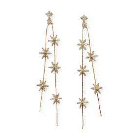 Flower 5 Crystal Dangle Earrings