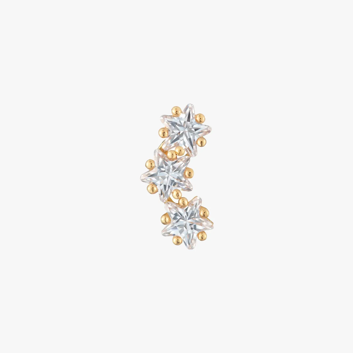 Glitter Tri Star Cartilage Labret