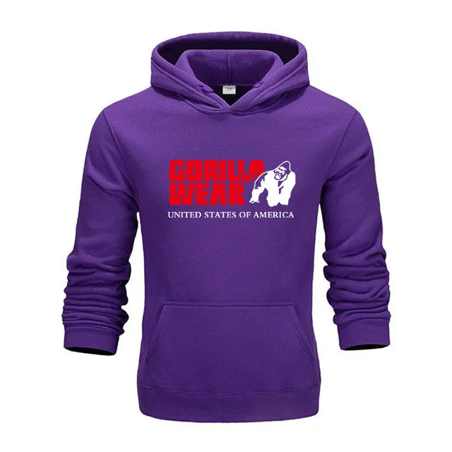 Gorilla wear brand Colorful Men Hip Hop Streetwear Solid Fleece Man Hoodies Men's Thicken Clothes Winter Sweatshirts loose Hoody