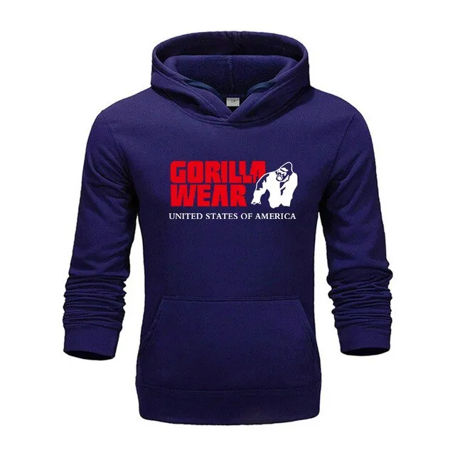 Gorilla wear brand Colorful Men Hip Hop Streetwear Solid Fleece Man Hoodies Men's Thicken Clothes Winter Sweatshirts loose Hoody
