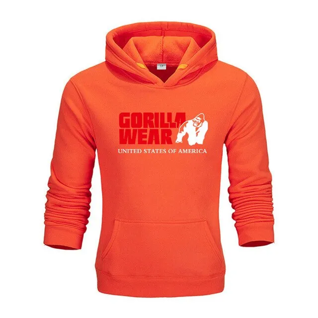 Gorilla wear brand Colorful Men Hip Hop Streetwear Solid Fleece Man Hoodies Men's Thicken Clothes Winter Sweatshirts loose Hoody