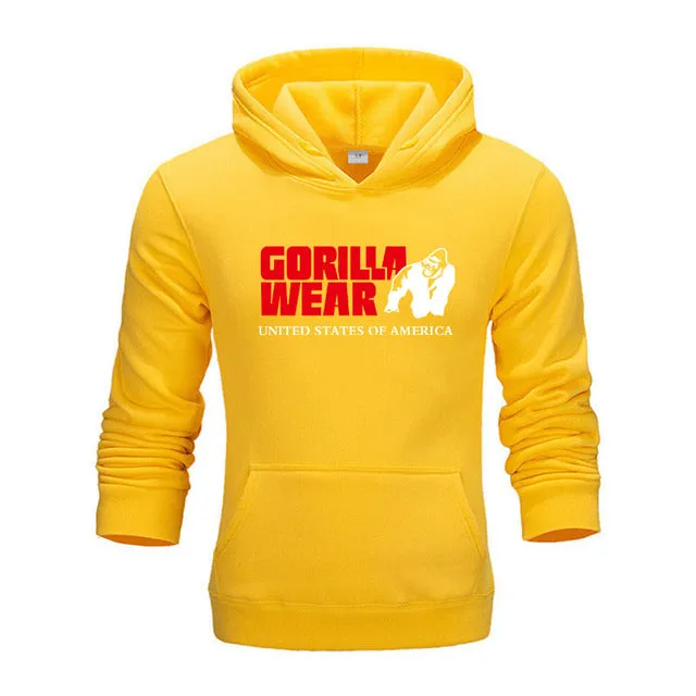 Gorilla wear brand Colorful Men Hip Hop Streetwear Solid Fleece Man Hoodies Men's Thicken Clothes Winter Sweatshirts loose Hoody