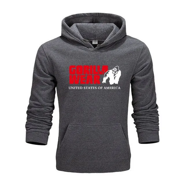 Gorilla wear brand Colorful Men Hip Hop Streetwear Solid Fleece Man Hoodies Men's Thicken Clothes Winter Sweatshirts loose Hoody