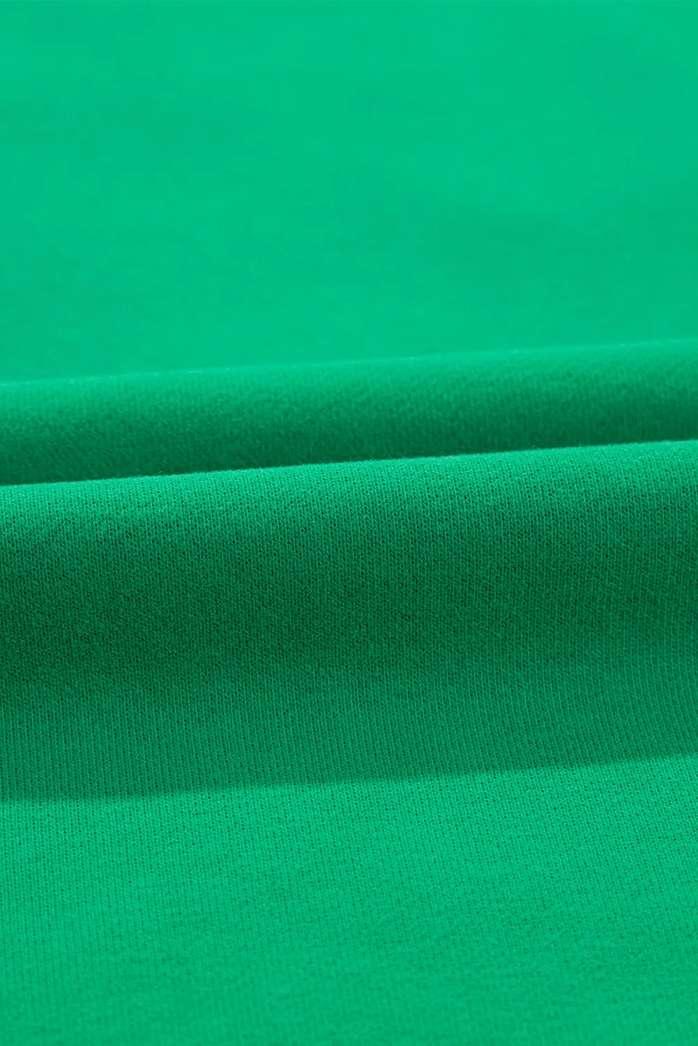 Green LUCKY Aphabet Chenille Embroidered Pullover Sweatshirt