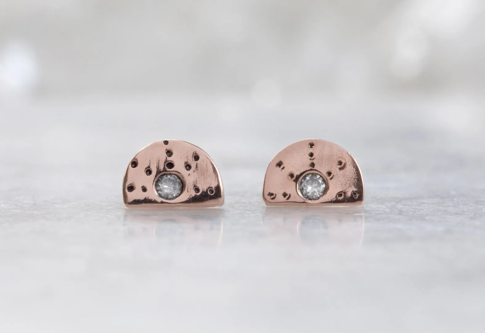 Half Moon Stardust Stud Earrings