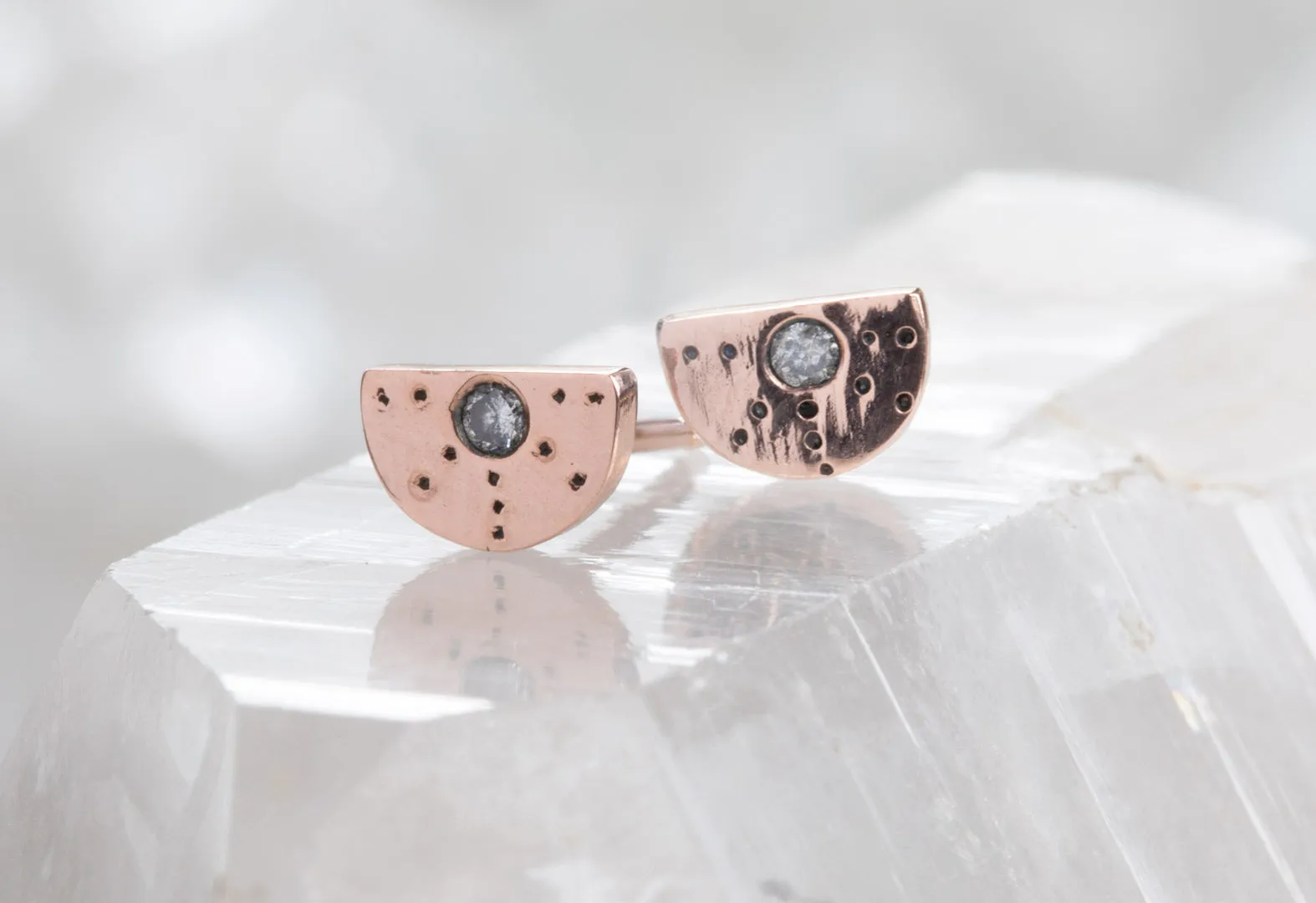 Half Moon Stardust Stud Earrings