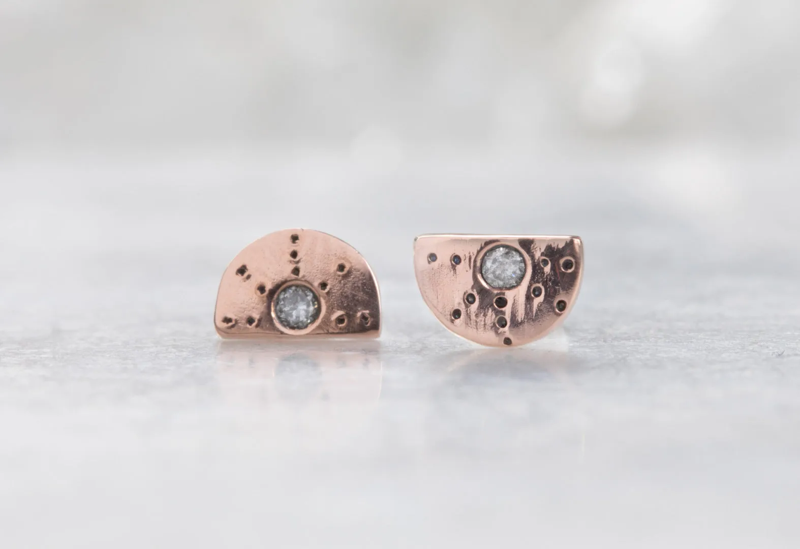 Half Moon Stardust Stud Earrings