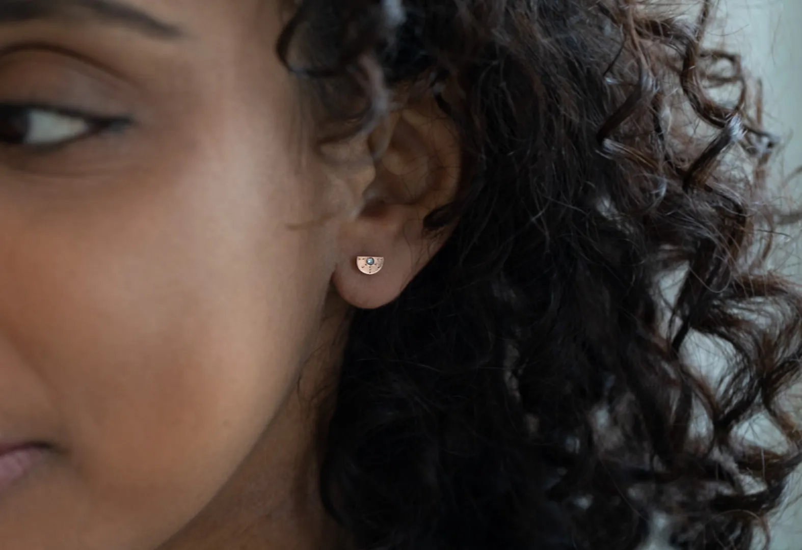 Half Moon Stardust Stud Earrings