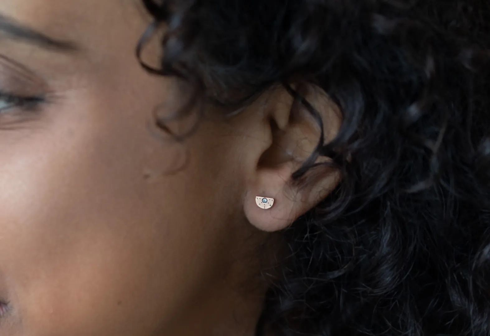 Half Moon Stardust Stud Earrings