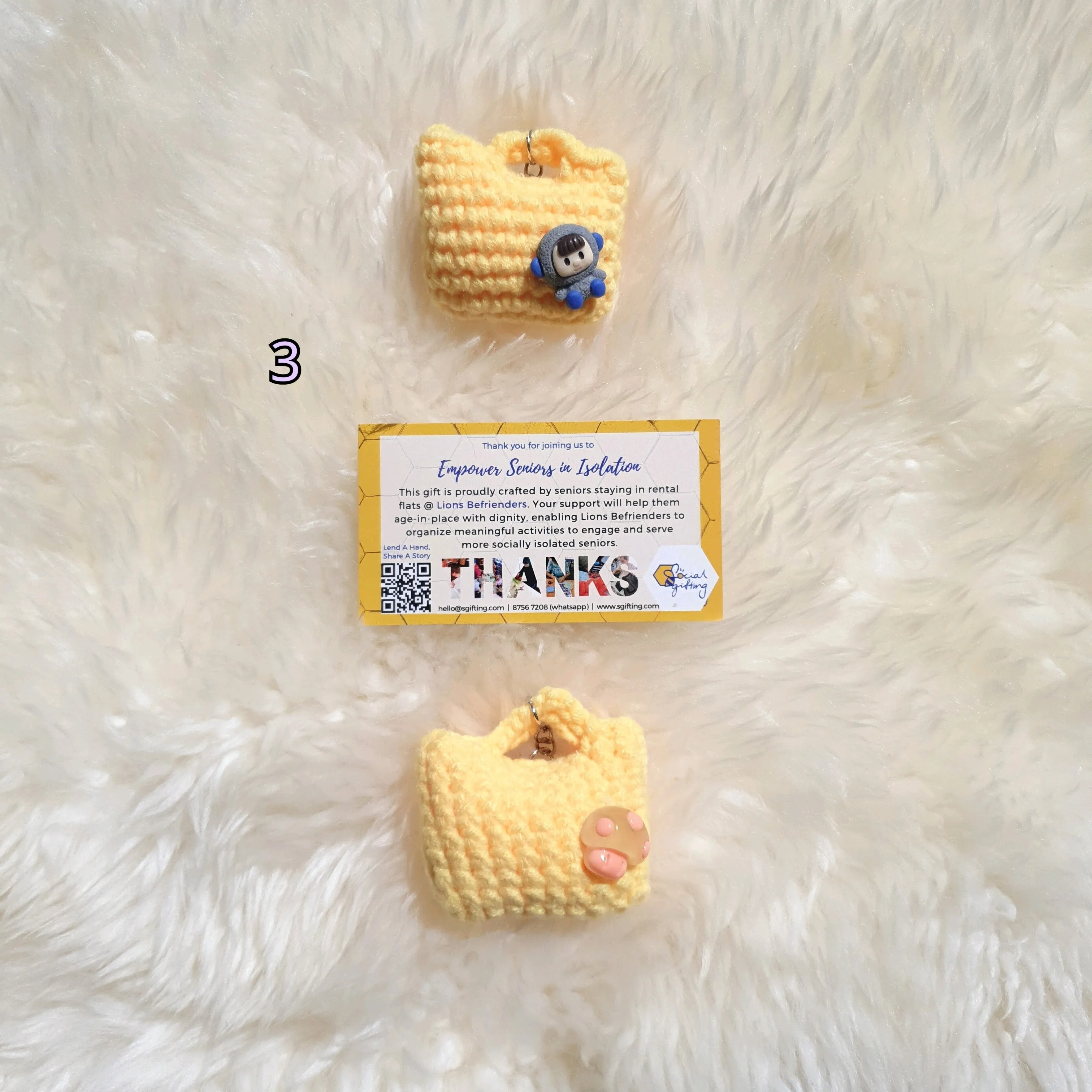 Hand Crocheted Mini Purse and Charm Keychain
