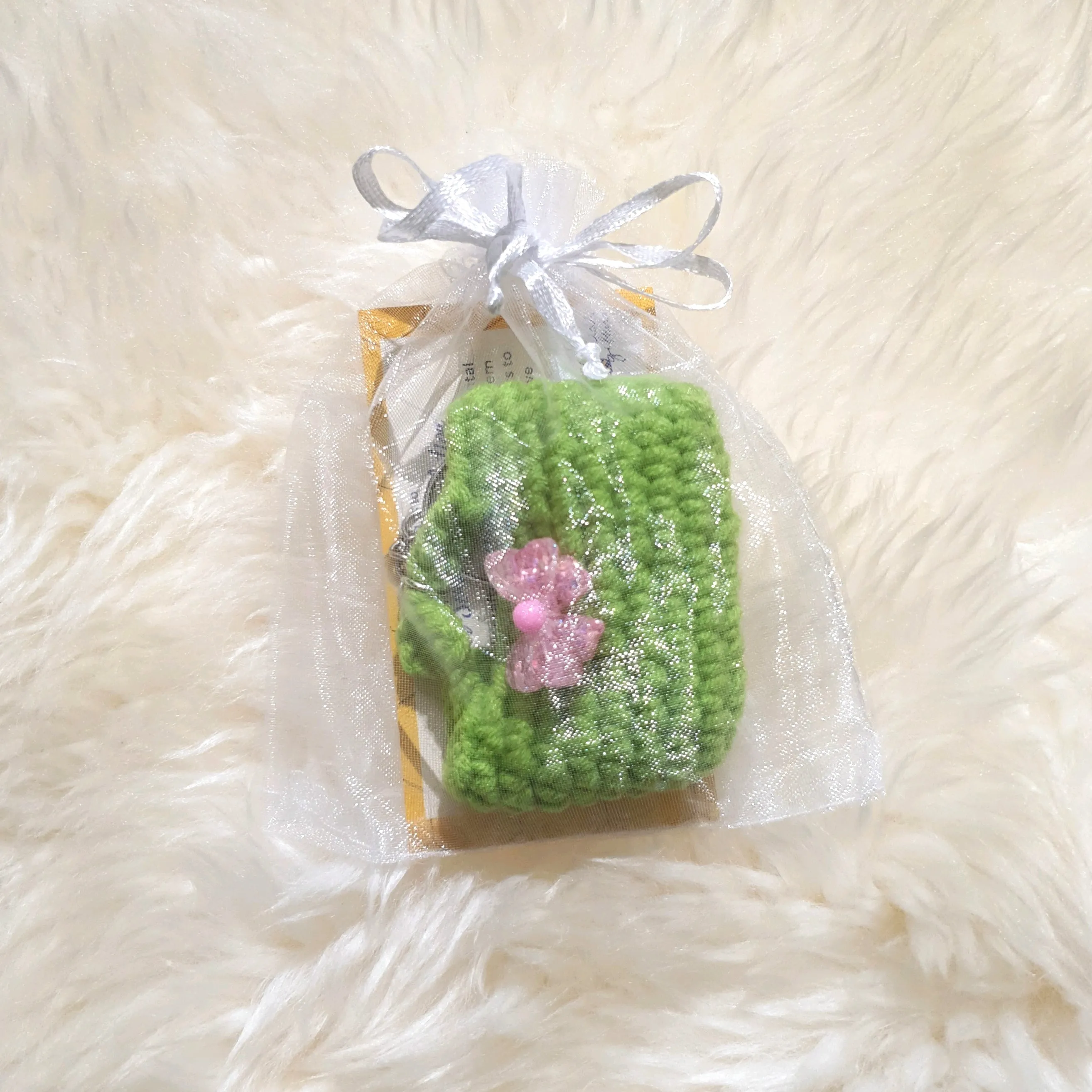 Hand Crocheted Mini Purse and Charm Keychain