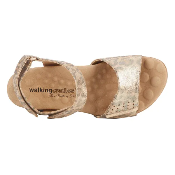 Heather Sandal: Metallic Leopard Fabric I Walking Cradle