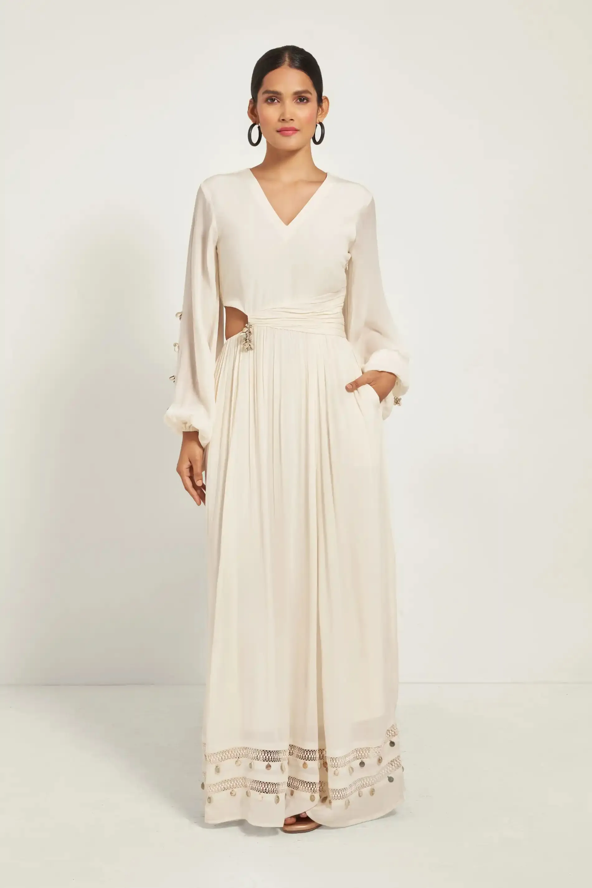 Ivory Cut-Out Maxi Dress