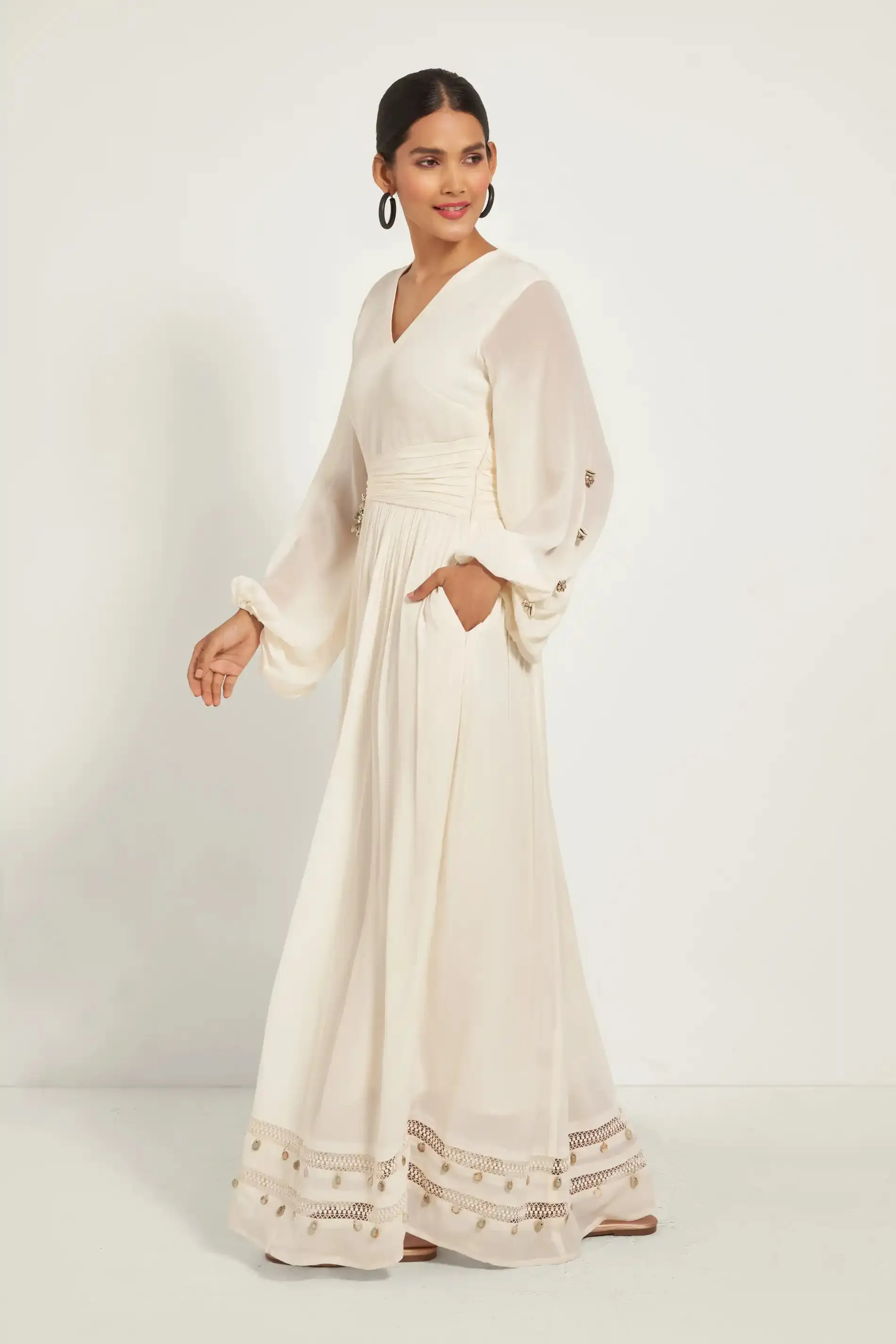 Ivory Cut-Out Maxi Dress