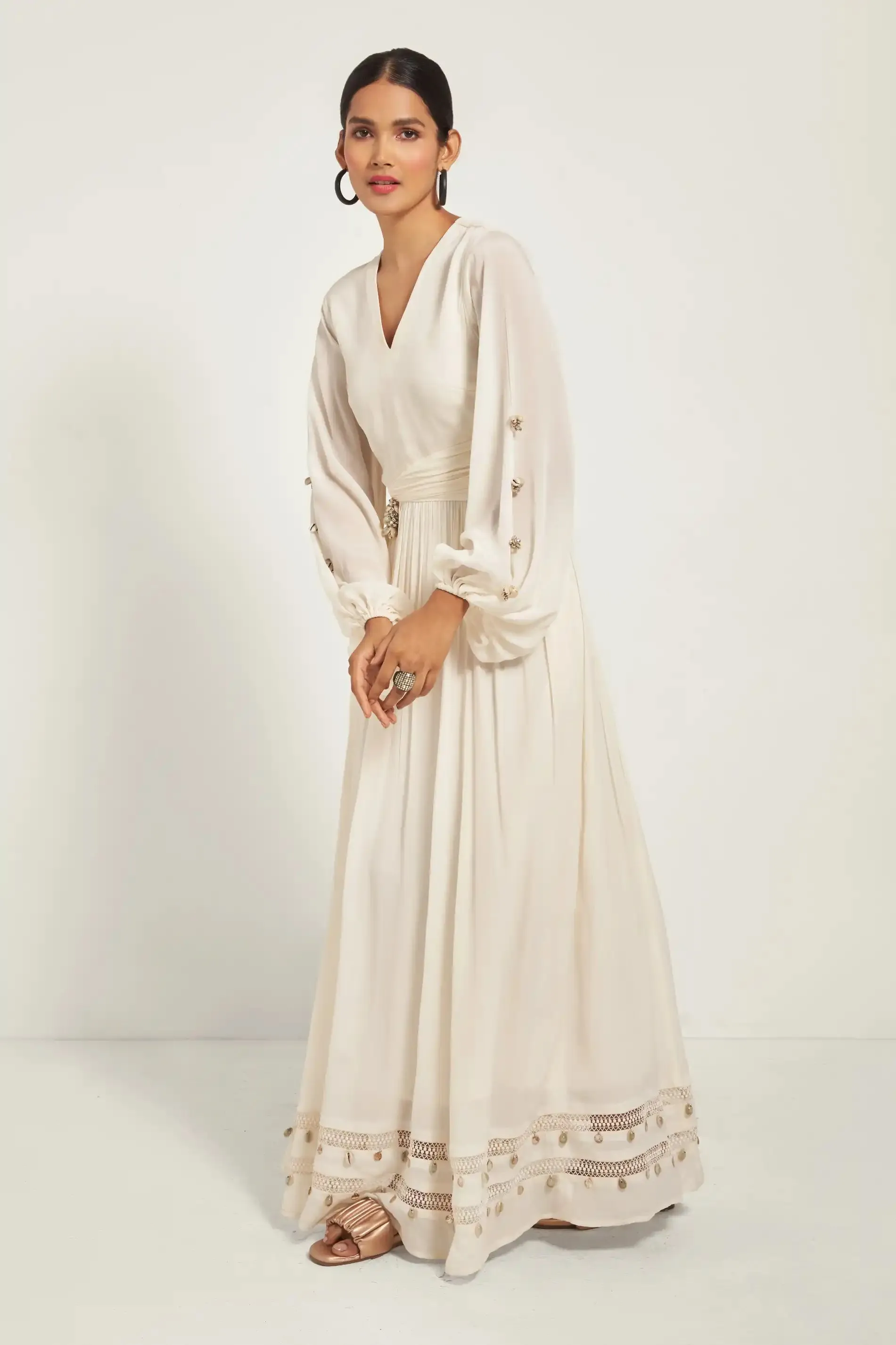 Ivory Cut-Out Maxi Dress