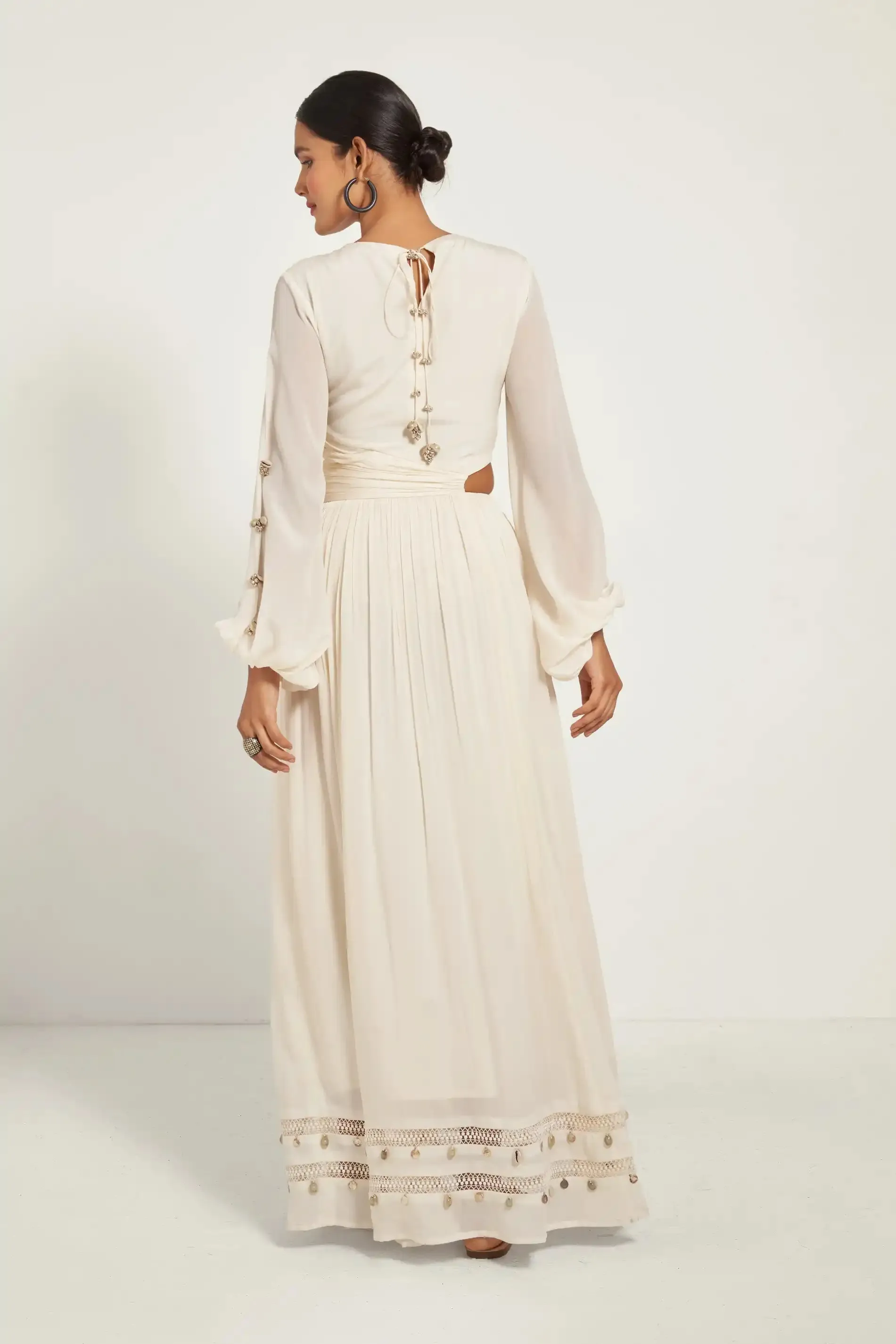 Ivory Cut-Out Maxi Dress