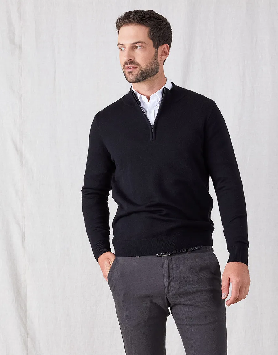 Mataura Black 1/4 Zip Jersey