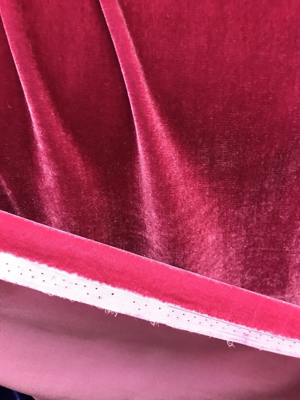 Miss Bonnie Designer Silk Rayon Velvet Fabric- Fuchsia Pink- Dress Weight- Sold By The Yard