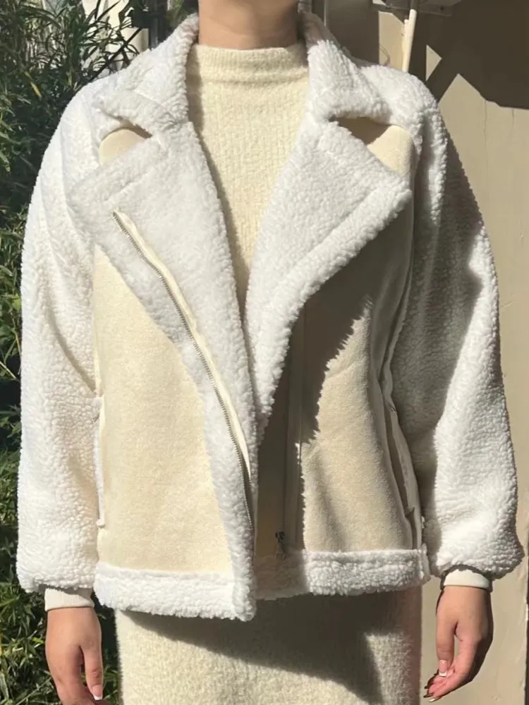 New Autumn/Winter 2023 Women’s Jackets – Vintage Polo Neck Velvet Coat, Thicken Loose Fit, Korean Fashion Streetwear